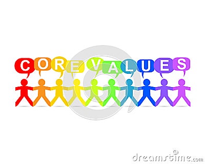 Core Values Paper People Speech Rainbow Vector Illustration