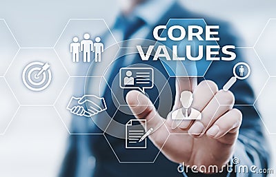 Core Values Responsibility Ethics Goals Company concept Stock Photo