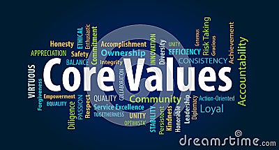 Core Values Word Cloud Stock Photo