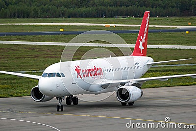 Corendon Airlines Airbus A320-231 passenger plane arriving at Eindhoven Airport. The Netherlands - October 12, 2019 Editorial Stock Photo