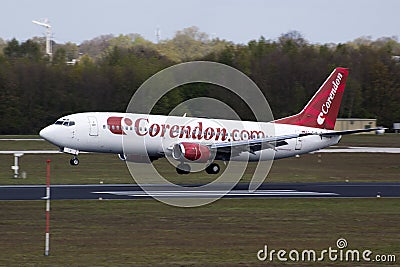 Corendon Boeinf 737 plane landing Editorial Stock Photo