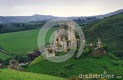 Corfe Castle Stock Photo