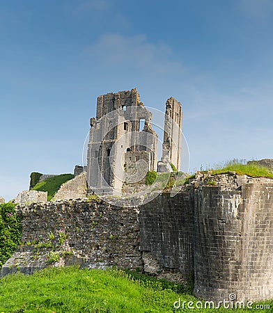 Corfe Castle Dorset England Purbeck Hills Stock Photo