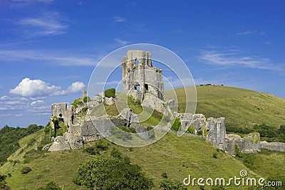 Corfe Castle in Dorset Stock Photo