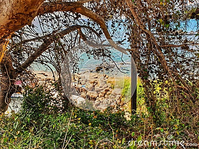 Corfu beach and sea Stock Photo