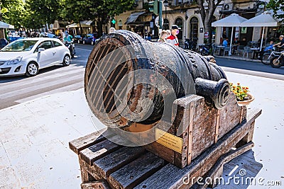 Bombard in Corfu city, Corfu Island, Greece Editorial Stock Photo