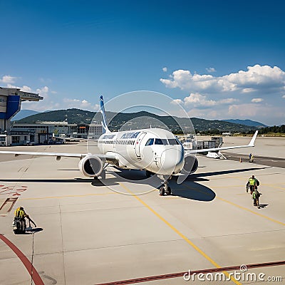 Corfu International Airport (Greece) Stock Photo