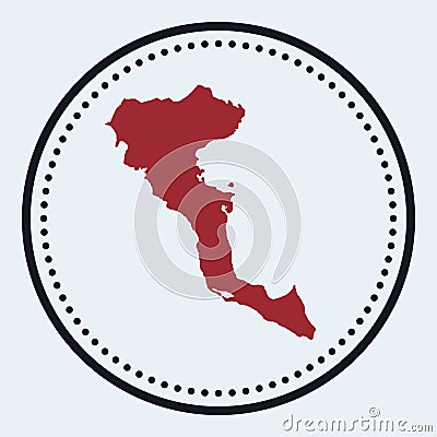 Corfu round stamp. Vector Illustration