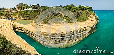 Corfu, Sidari Canal d'Amour panorama on the picturesque sandstone cliffs Stock Photo