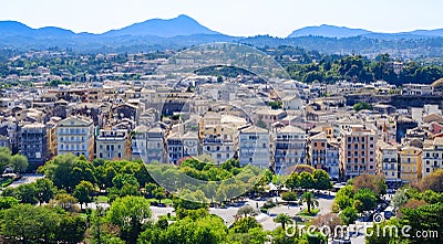 Corfu town aerial view, Corfu Island, Greece Editorial Stock Photo