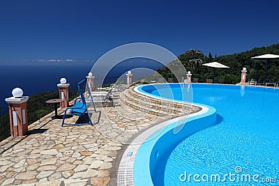 Corfu vacation resort Stock Photo