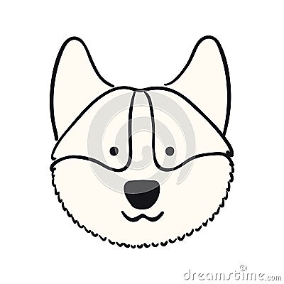 Corgi cute cartoon dog, puppy illustration Vector Illustration