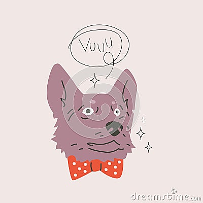 Corgi Dog Muzzle With Speech Bubble Vector Illustration