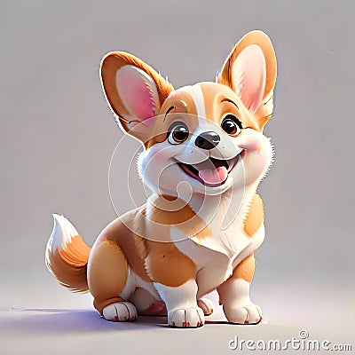 Corgi puppy dog family companion pet cute isolated Stock Photo