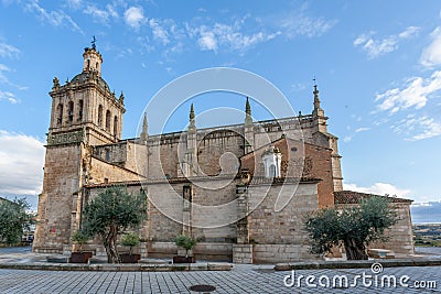 Coria, Caceres, Spain. October 22, 2020. Cathedral of Santa Maria de la Asuncion in Coria Editorial Stock Photo