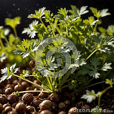 Coriander, fresh herbs leaves seasoning for cooking ingredient Stock Photo