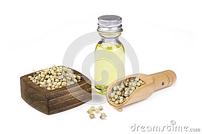 Coriander seeds oil Stock Photo
