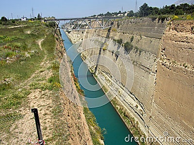 Greece; famous Corinth canal Stock Photo