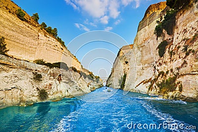 Corinth channel in Greece Stock Photo