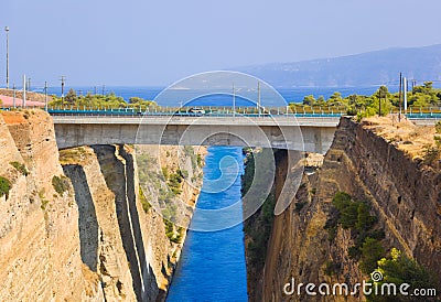 Corinth channel in Greece Stock Photo
