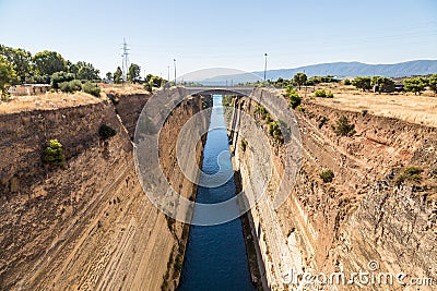 Corinth channel in Greece Editorial Stock Photo