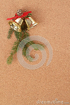 Cork board with christmas decorations for santa message Stock Photo