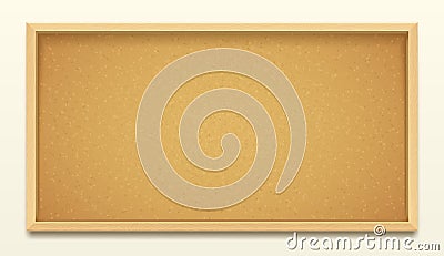 Cork board wood frame background, pin noticeboard Vector Illustration