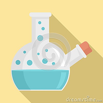 Cork boiling flask icon, flat style Vector Illustration