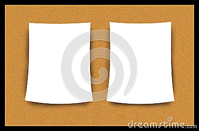 Cork Bulletin Board Blank Paper Sheet Illustration Cartoon Illustration