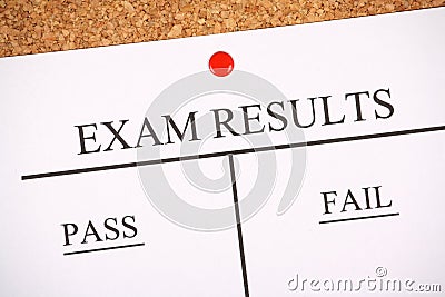 Exam Results Bulletin Board Stock Photo