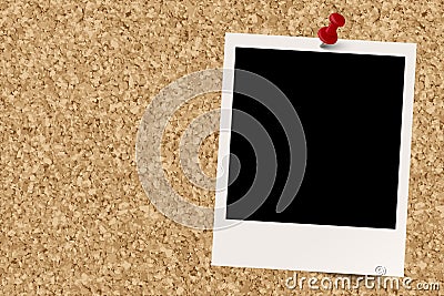cork pinboard with old photo Vector Illustration