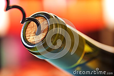 Cork and wine bottle Stock Photo