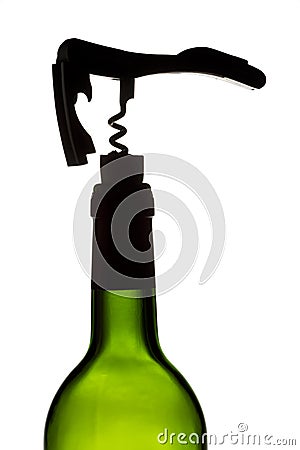 Cork on wine bottle Stock Photo