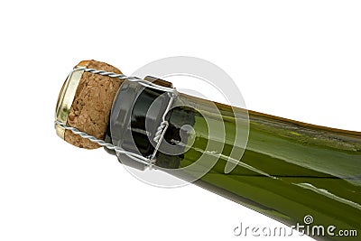 Corked bottle of Champagne Stock Photo