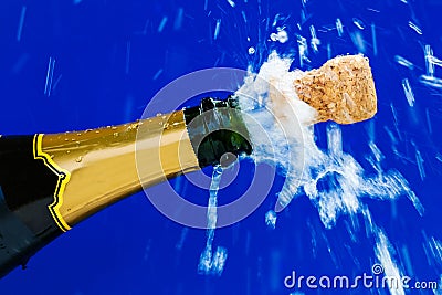 Corks and champagne bottle Stock Photo