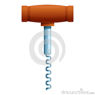 Corkscrew icon, cartoon style Vector Illustration