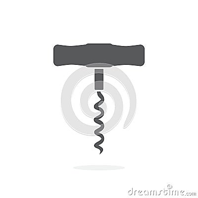 Corkscrew icon on white background Vector Illustration