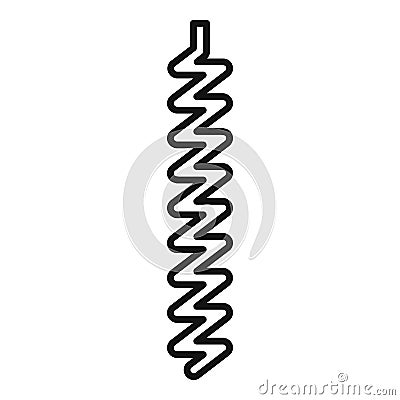 Corkscrew icon, outline style Vector Illustration