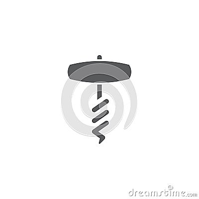 Corkscrew vector icon symbol tool isolated on white background Vector Illustration