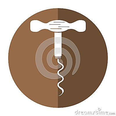 Corkscrew wine handle shadow Vector Illustration