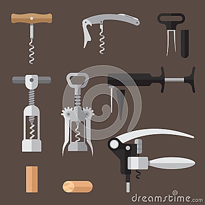 Corkscrews set Vector Illustration