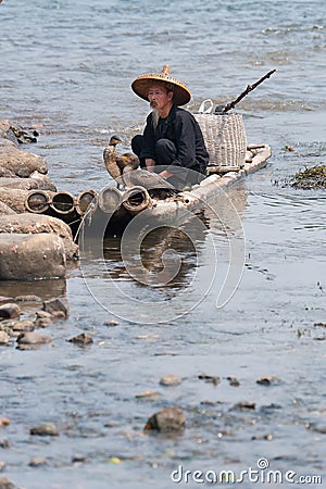 Cormorant fisherman Editorial Stock Photo