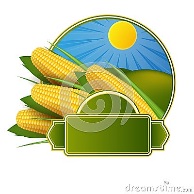 Corn cob label Vector Illustration