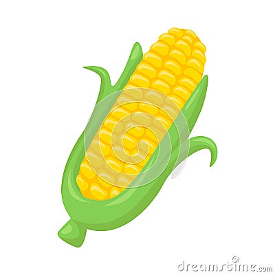Corn On The Cob Sign Emoji Icon Illustration. Maize Vector Symbol Emoticon Design Clip Art Sign Comic Style. Vector Illustration
