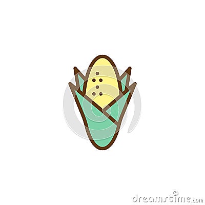 Corn cobs filled outline icon Vector Illustration