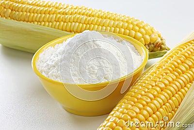 Corn flour with corns Stock Photo