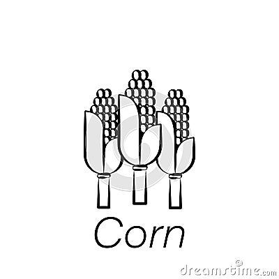 Corn hand draw icon. Element of farming illustration icons. Signs and symbols can be used for web, logo, mobile app, UI, UX Vector Illustration