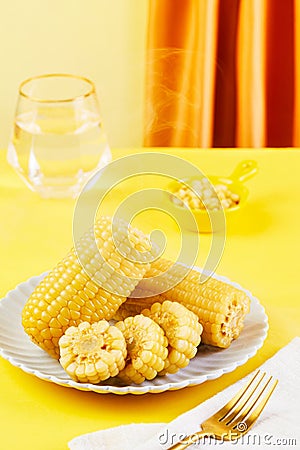 Corn, healthy diet, nutritious breakfast, close-up Stock Photo