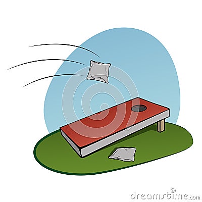 Corn hole game Vector Illustration