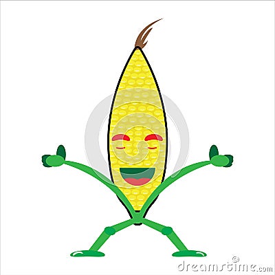 Corn mascot vector illustration template wed design emoticon Cartoon Illustration